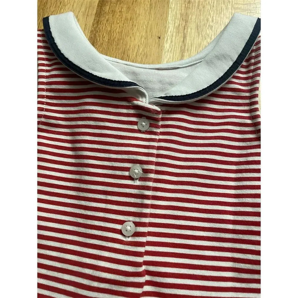 Janie and Jack Girls Sailor Striped Ponte Dress Red Size 3 Sleeveless Bow - Picture 5 of 5